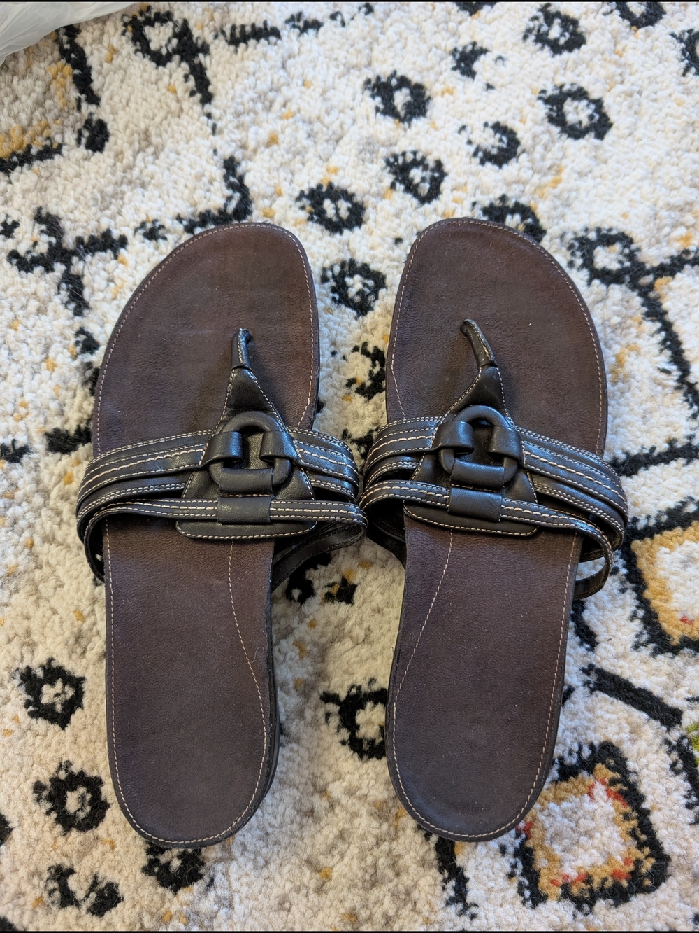 Women's Brown Slip-On Leather Sandal